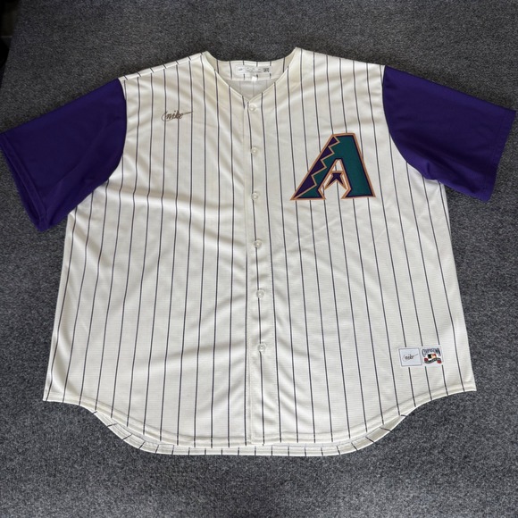 Nike MLB Arizona Diamondbacks Randy Johnson Jersey Mens 3XL Purple Baseball - Picture 2 of 11